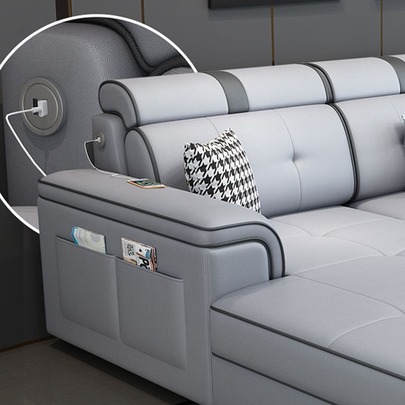 133.07" L x 70.86" W x 35.43" H Pillow Top Arm Sectional with Pillowed Back Cushions