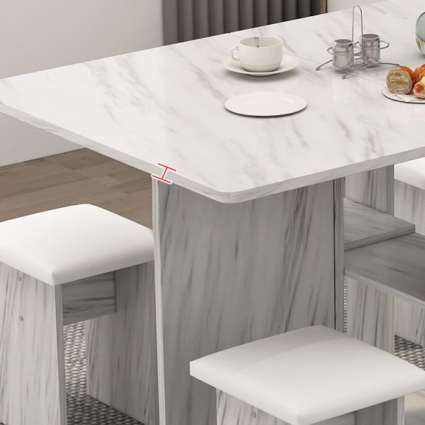 Contemporary Faux Marble Multifunction Table Single Rectangle Table (table only)