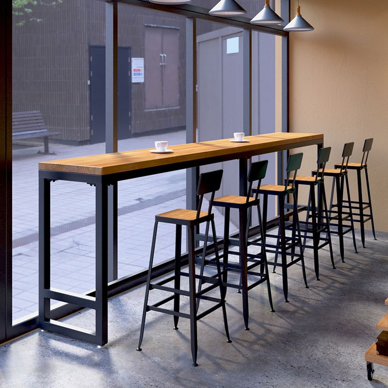 Modern 1/2/4/7 Pieces Solid Wood Pub Table Set Rectangular Counter Table for Dining Room