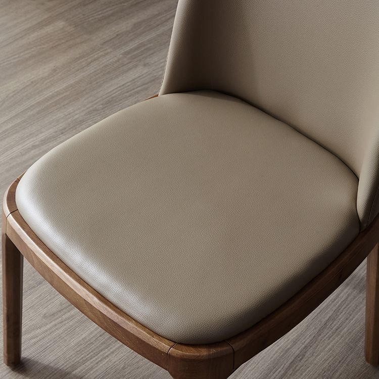 Industrial Dining Chair Solid Back Chair with 4 Wood Legs for Home Use