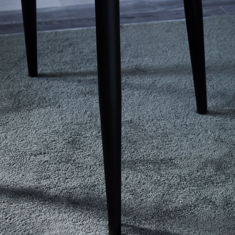 Chaise de salle à manger tapissée en métal à dossier solide, fauteuil contemporain d'intérieur