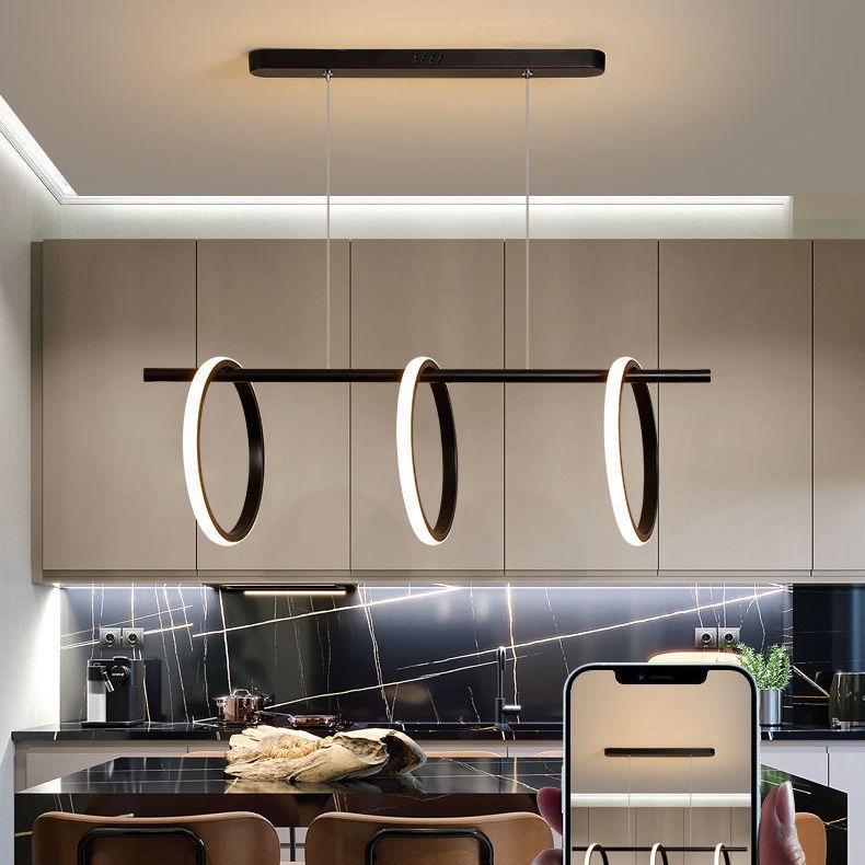Geometric Island Lighting Modern Metal 3 Light Island Pendant Lights for Kitchen
