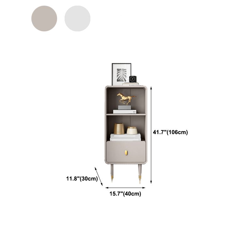 Solid Wood Bookshelf Modern Standard Bookshelf 10.5" W with Drawers