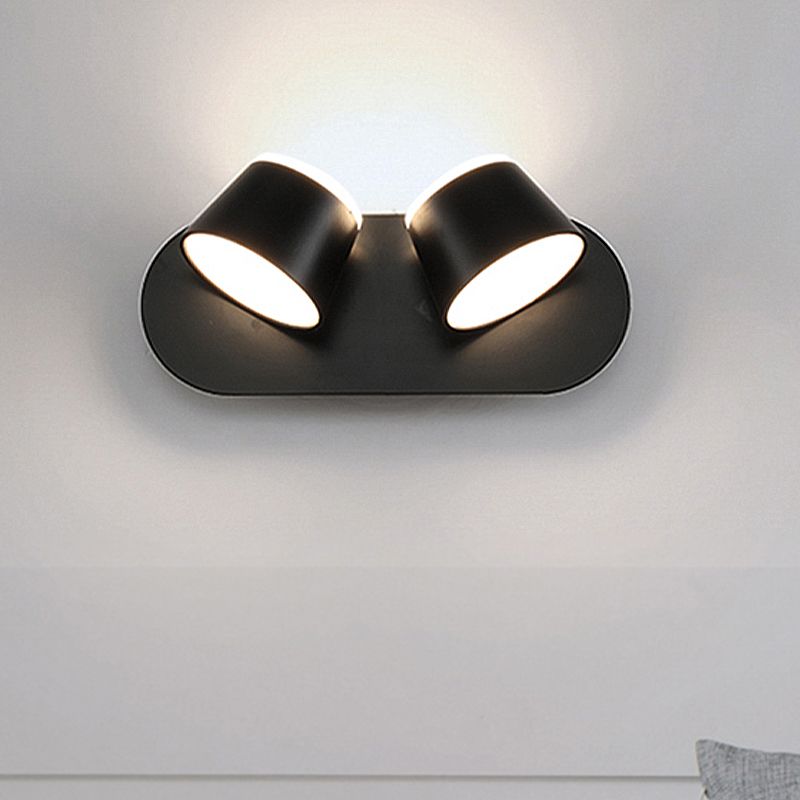 1/2/3 Lights Clice murale de la chambre avec une nuance en métal à cône MODERNE BLANC / VANIÈME ÉCLAIR