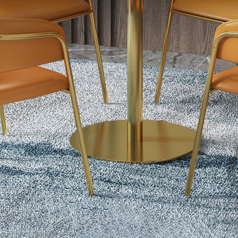 1/3/4/5 Pcs Metal Scandinavian Dining Room Set with Round Indoor Table Dinette Set