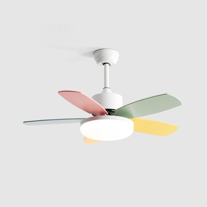 Frequenzumwandlung LED Deckenlüfter Licht Makkaron Kinderschlafzimmer Halbflush Licht