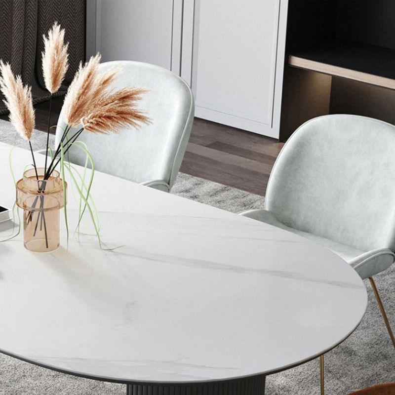 Metal Contemporary Free Form Table Sintered Stone Table for Dining Room