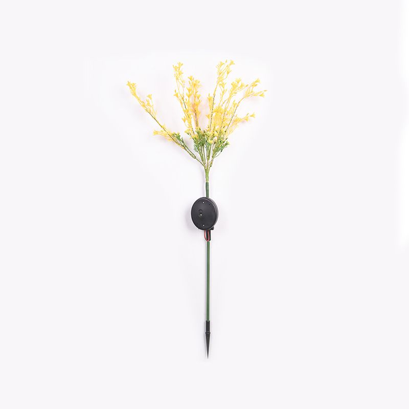 Rape Flower Solar Ground Light Art Decor Plastic Courtyard LED Stake Lighting in Yellow