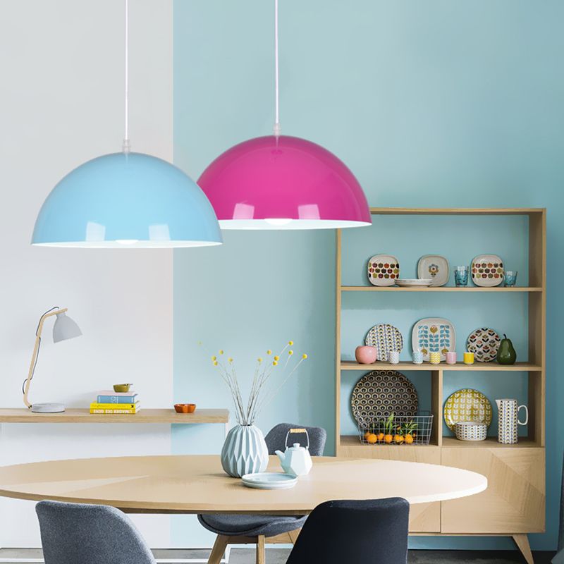 Colorful Metal Hanging Light Nordic Style Pendent Lighting Fixture for Sitting Room