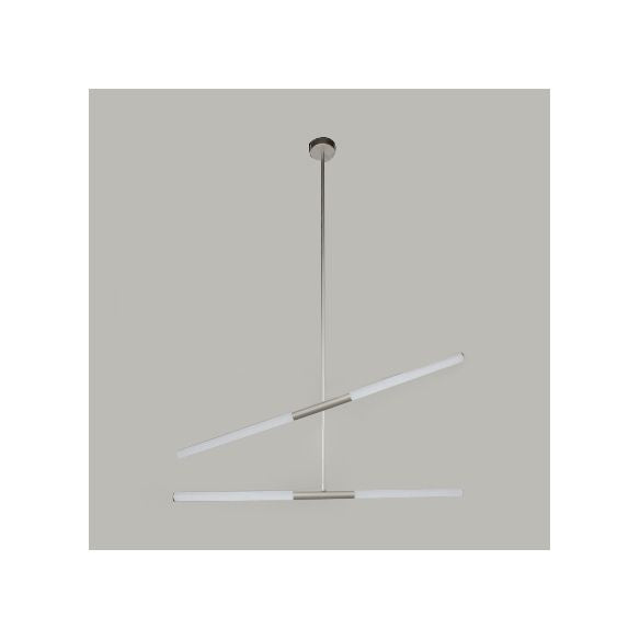 Lampadario tubolare acrilico moderno moderno 2/4/6 luci in bianco/nero/oro a soffitto in luce calda/bianca