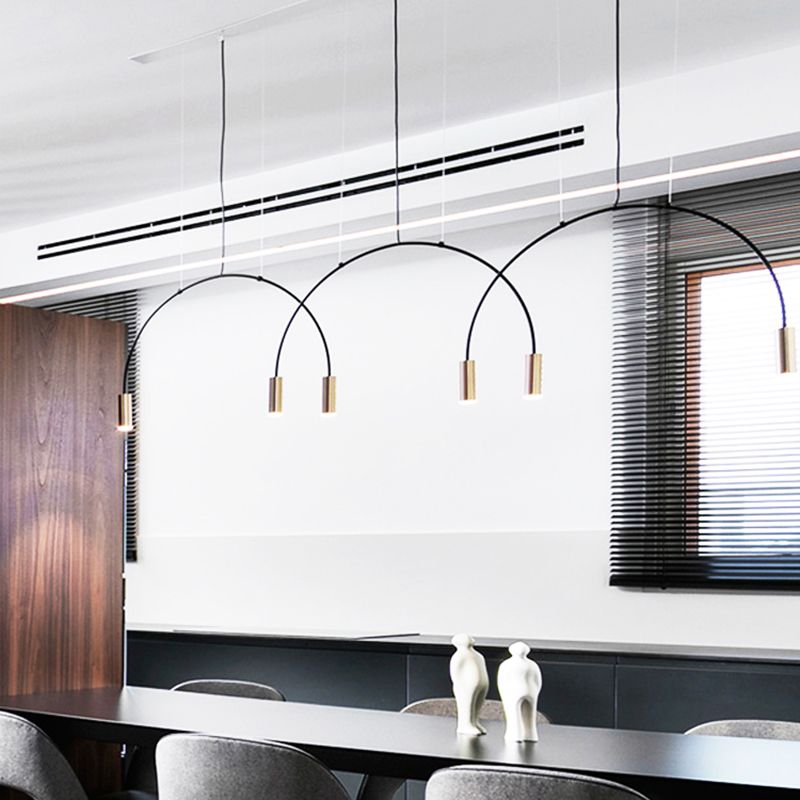 Modern Style Island Light Cylindrical Shade Chandelier Light for Dining Room