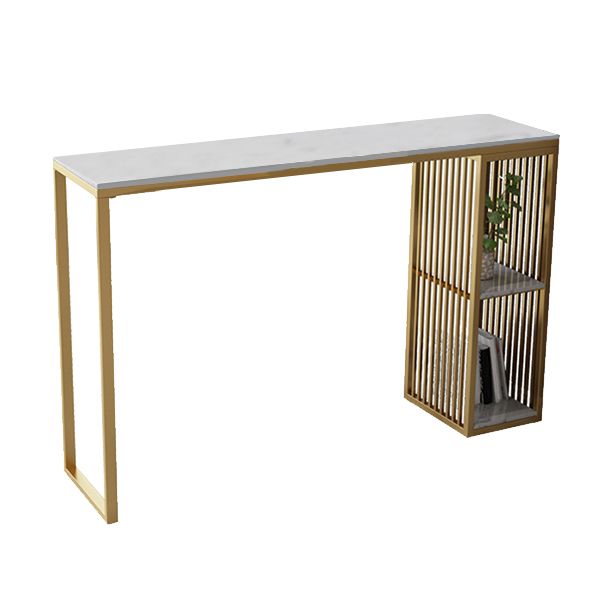 Luxurious Rectangle Marble Bar Table Set 1/3 Pieces Counter Table with High Stools