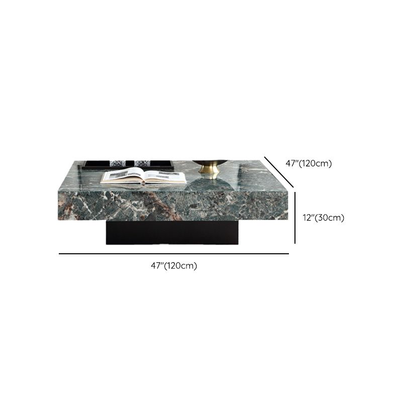 Contemporary Stone Coffee Table Rectangle Sled Coffee Cocktail Table