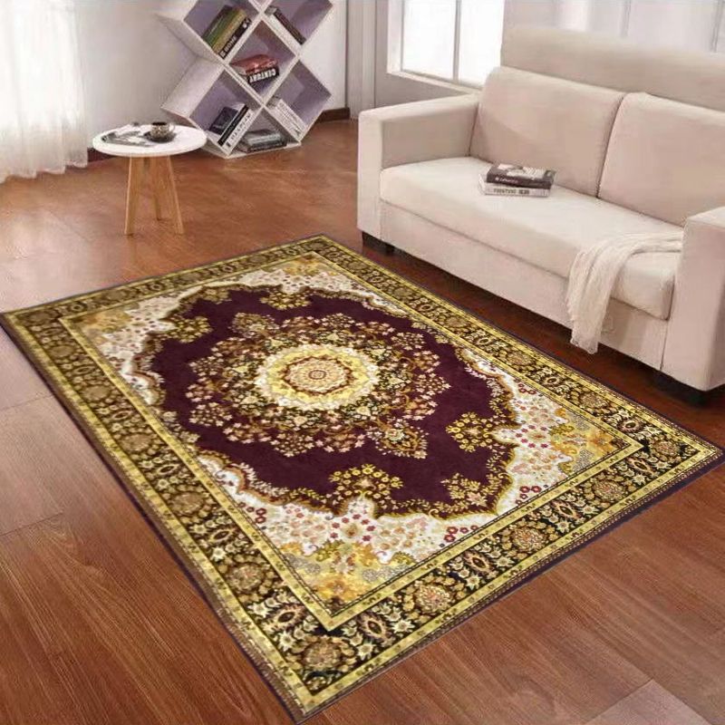 Fancy Traditional Area Carpet Medallion Patroon Polyester Rug Stain Resistant Tapsel voor thuisdecoratie