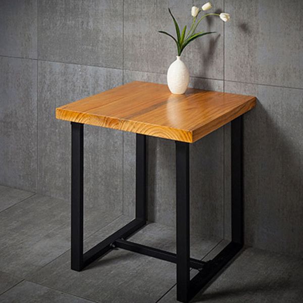 Industrial Solid Wood Dining Table Brown Trestle Dining Table for Dinning Room
