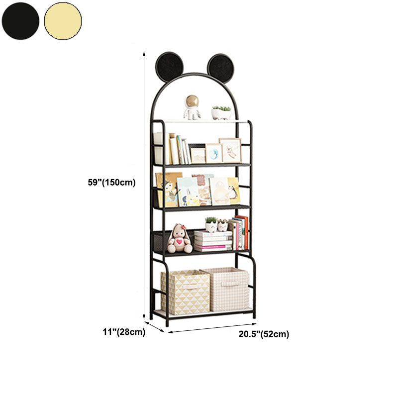 Modern Metal Bookshelf Etagere Vertical Open Shelf Bookcase in Burnish