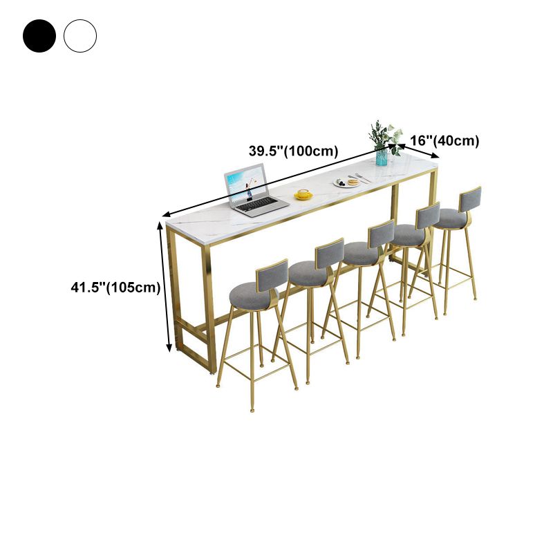 White Bar Table Traditional Luxury Rectangle Bar Table with Trestle Base