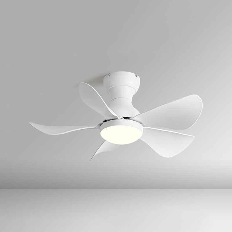 Fan Shape Metal Ceiling Fans Kid Style Single Light Flush Ceiling Fan