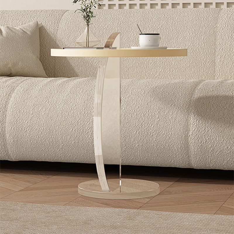 19.68" Wide Abstract Side Table Round Tray Top Sofa Side Accent Table