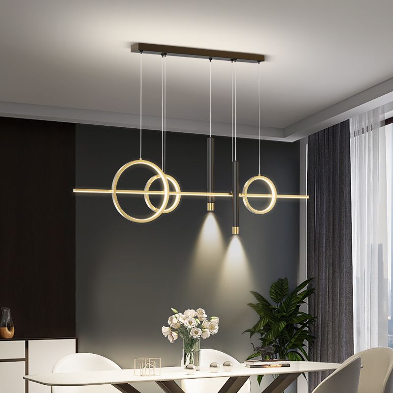 Geometric Chandelier Lighting Fixtures Modern Metal Kitchen Pendant Lights for Dining Room