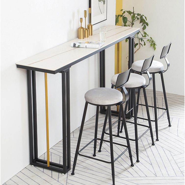 1/2/4/7 Pieces Modern Rectangular Pub Table Set Sintered Stone Top Bistro Table Set