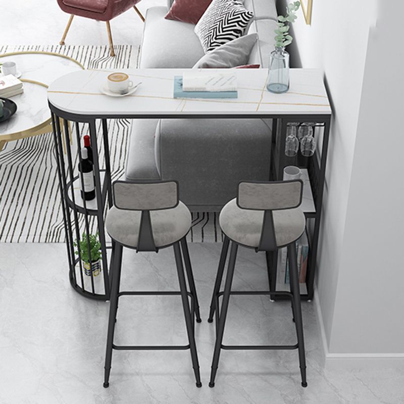 Modern Living Room Counter Height Table Storage Sled Bar Height Cocktail Table