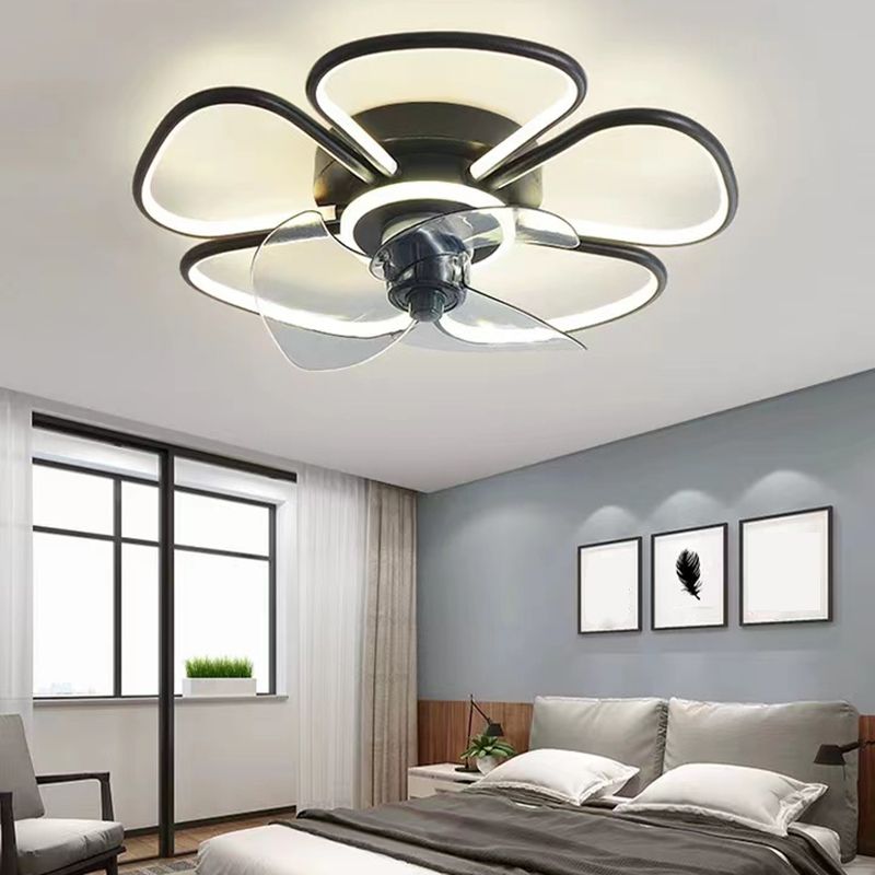 3-Blade Children Ceiling Fan Polish Finish LED Fan with Light for Home