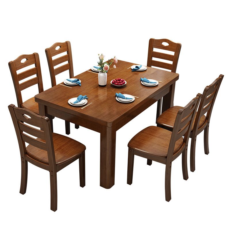 Traditional Standard Wood Dining Room Set of Rectangle Shape for Kitchen Table Set