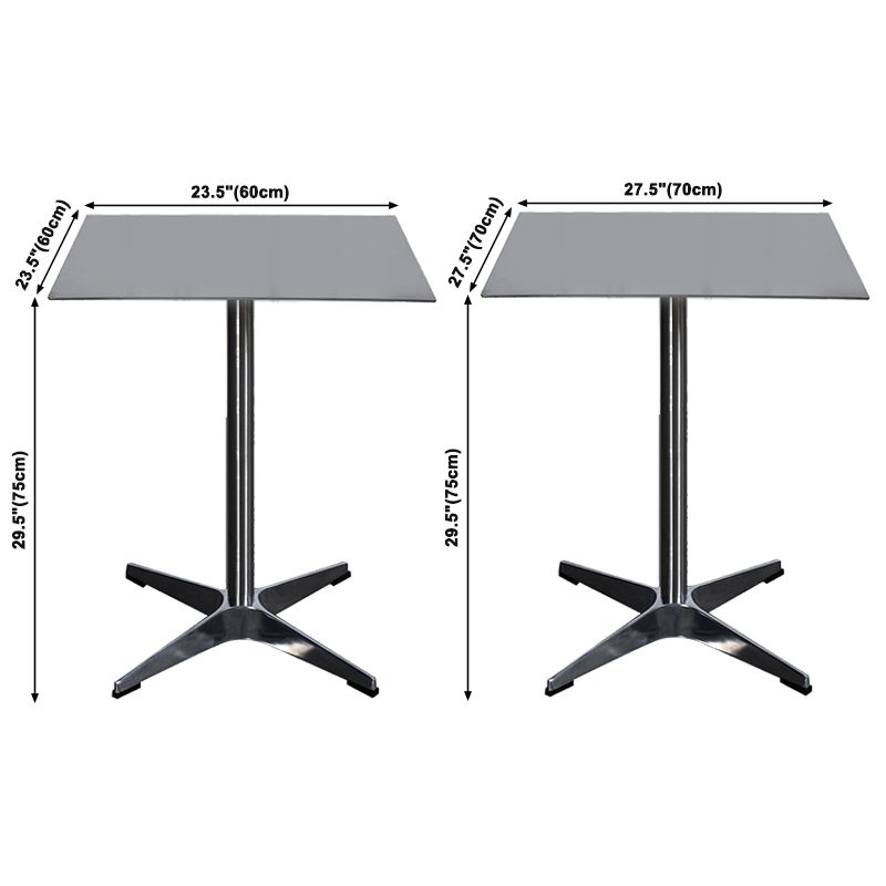 Stainless Steel Industrial Dining Table Pedestal Table for Dinning Room
