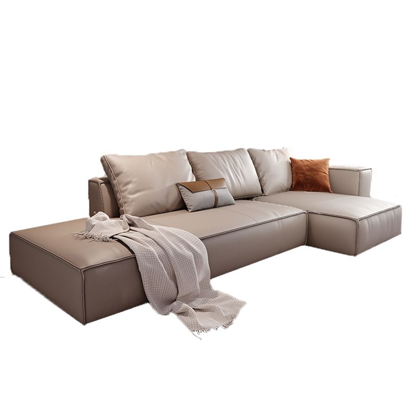 Genuine Leather Pillowed Back Cushions Sofa and Sectional with Wear Resistant