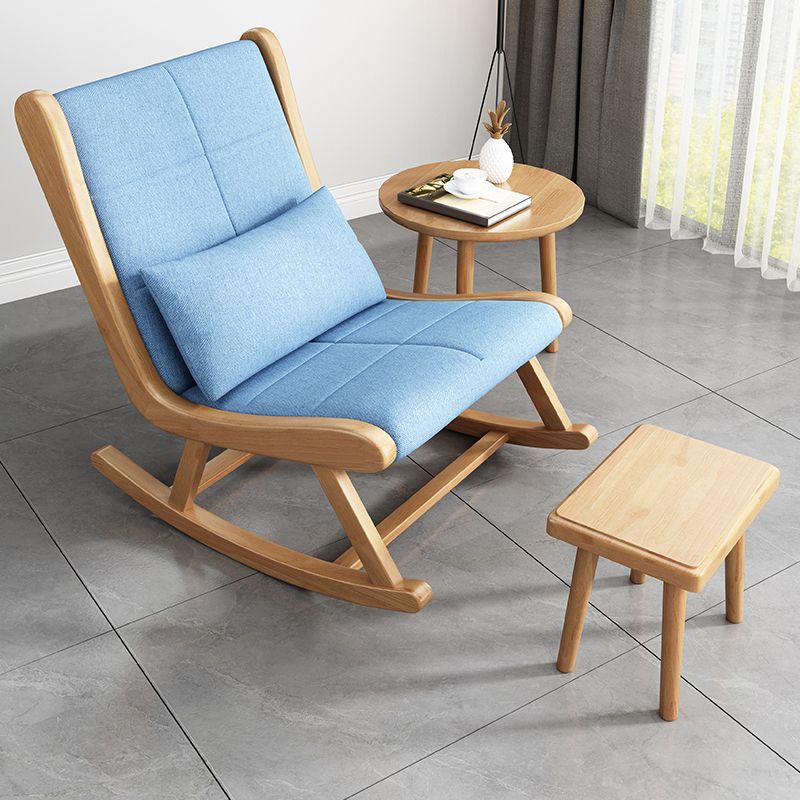 Modern Removable Cushions Rocking Chair Wood Rocker Chair with Pillow