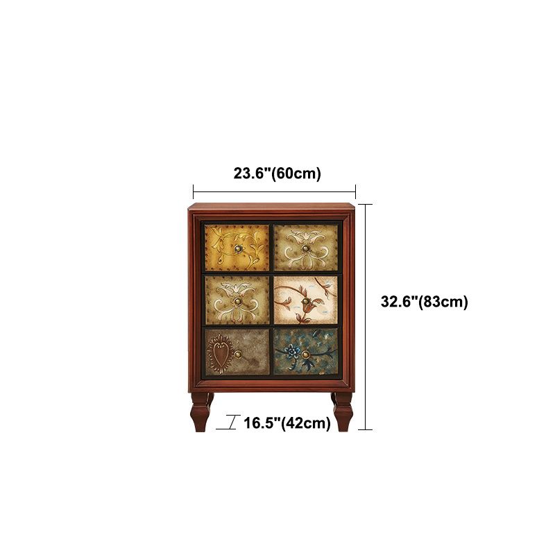 Traditional Style Brown Chest Solid Wood Storage Chest Dresser with Multi Drawers