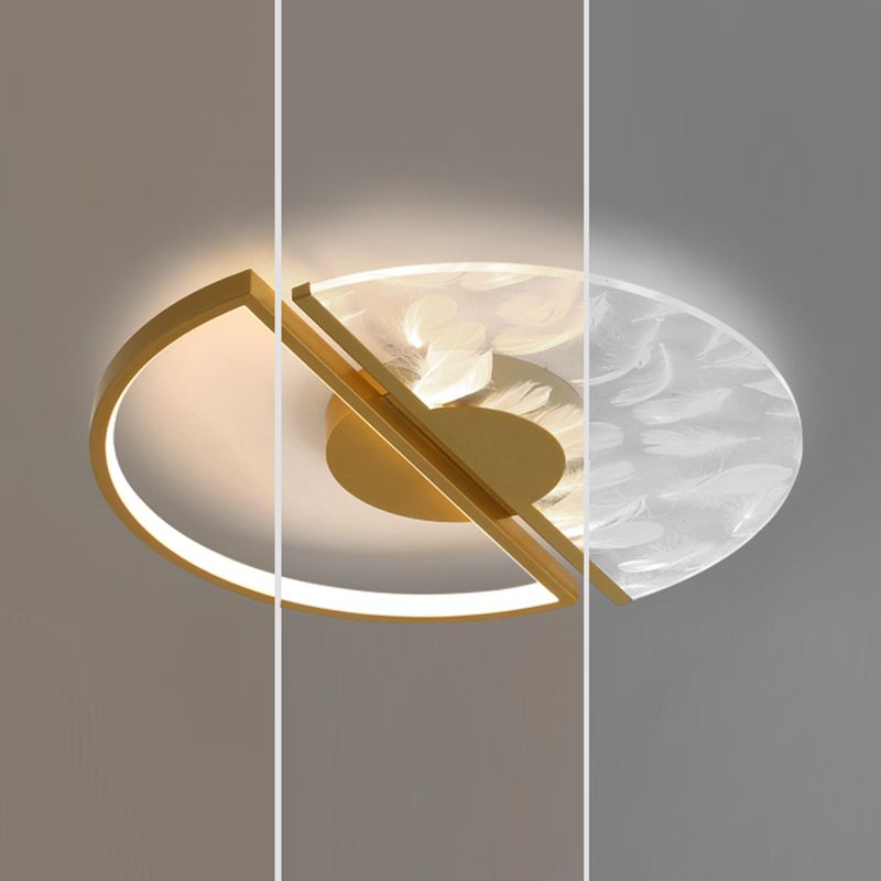 Aluminium Circulaire LED Ceiling Light in Modern Creative Style Acrylic Feather Flush Mount