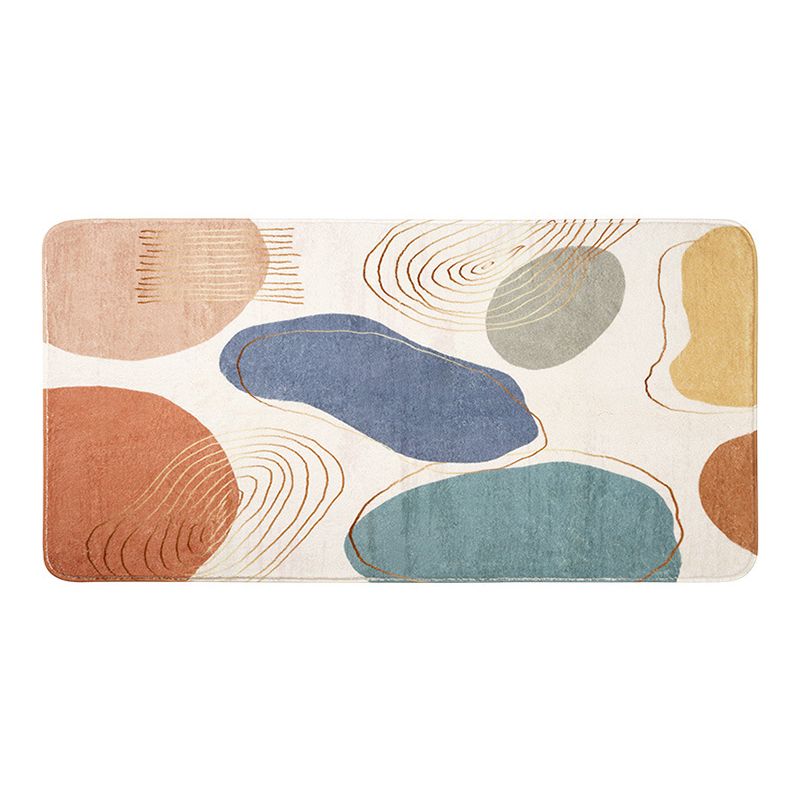 Tapis de couleur de contraste de tapis orange moderne Tapis lavable pour la décoration intérieure