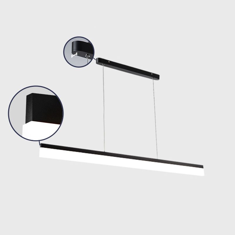 Black Aluminum Minimal Ceiling Lamp 1-Light LED Pendant Lighting Fixture for Office