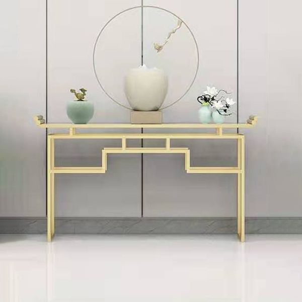 11"W Contemporary Console Table Stone White Rectangle Console Sofa Table