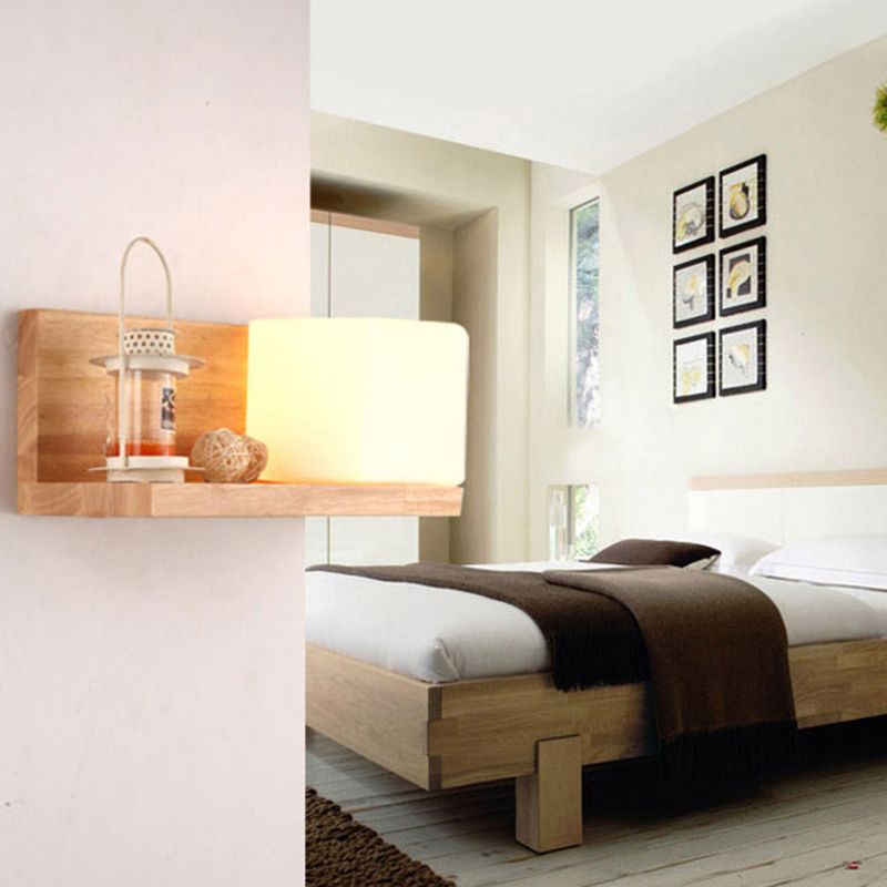 Modernos apliques de luz de pared de vidrio Square 1 luces de montaje de pared de 1 luces, barcos sin decoraciones