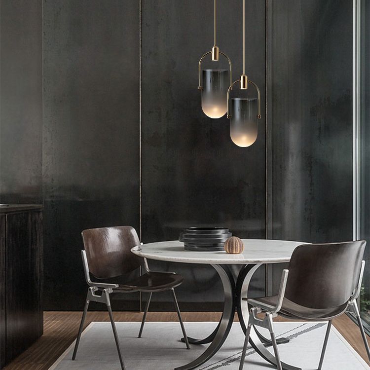 Golden moderne stijl glas hangend licht met enkele lamp mini slaapkamer verlichtingsarmatuur