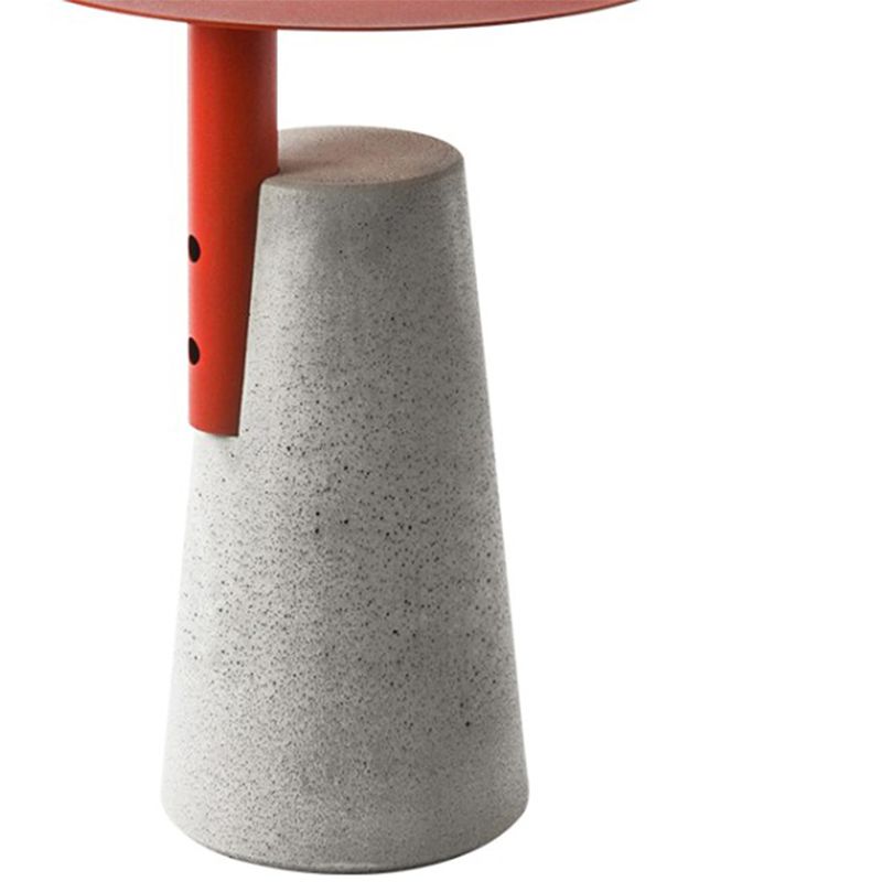 Iron Top End Side Table Concrete Pedestal Sofa Side Accent Table