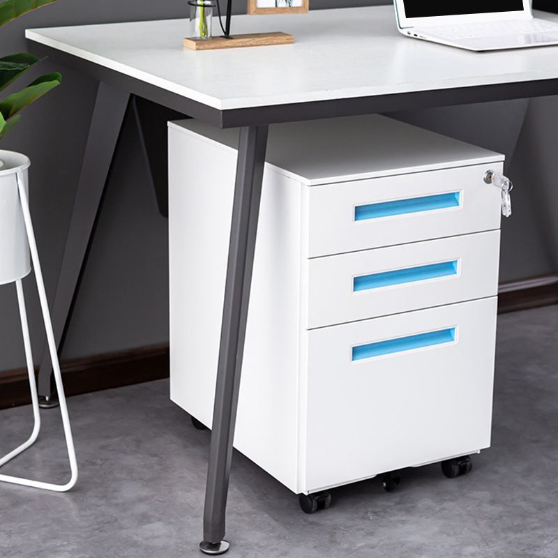 Modern Metal Cabinet Locking Drawers File Cabinet with Castors