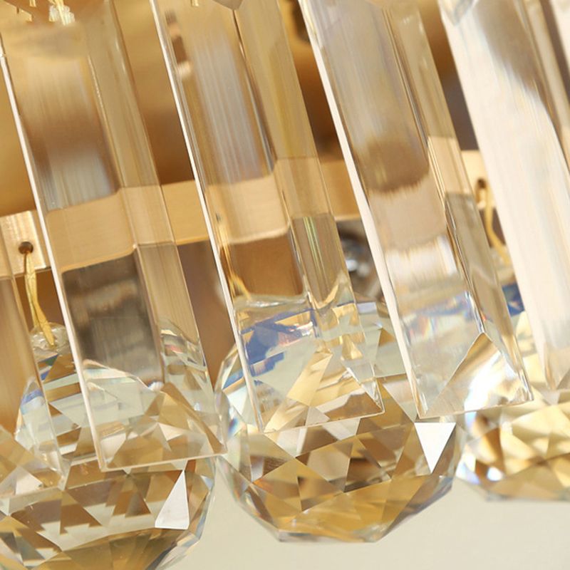 K9 Crystal Flushmount Ceiling Lamp Vintage Gold Bowl Shaped Dining Room Flush Light with Opal Glass Diffuser