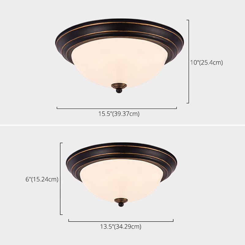 Witte LED-inbouwverlichting Klassieke stijl glazen kom verzonken plafondlamp