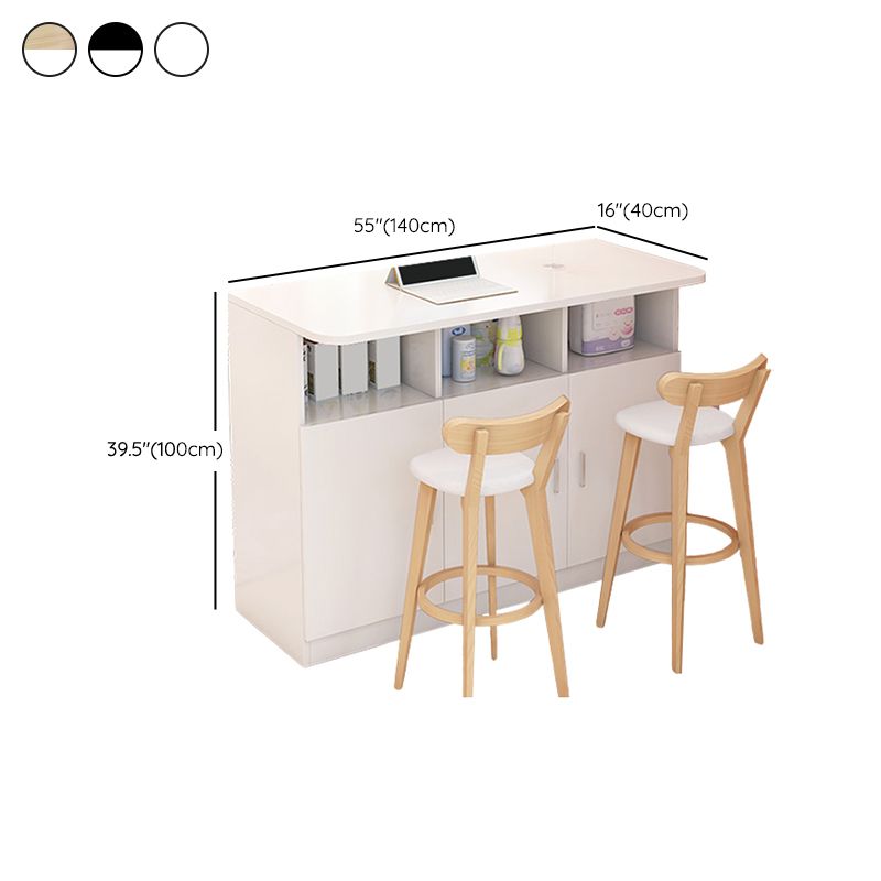 Rectangle Bar Table Wood Dining Table for Kitchen Living Room