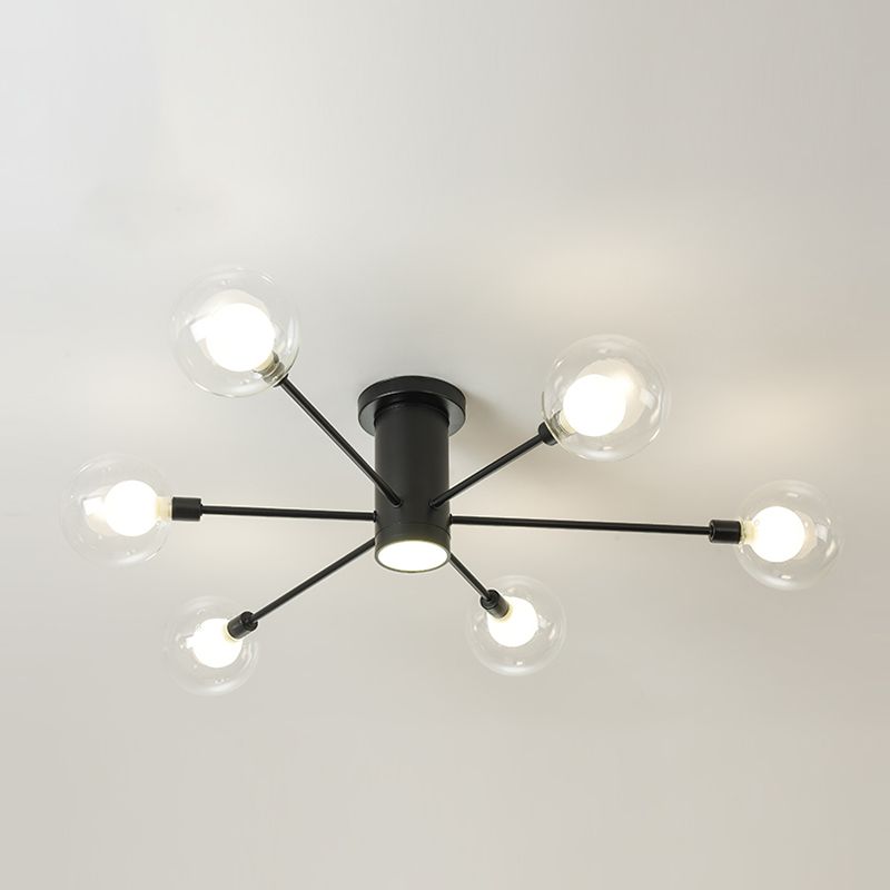 Luz de techo nórdica con bola de vidrio con forma de glasia en forma de montura de montaje de flush