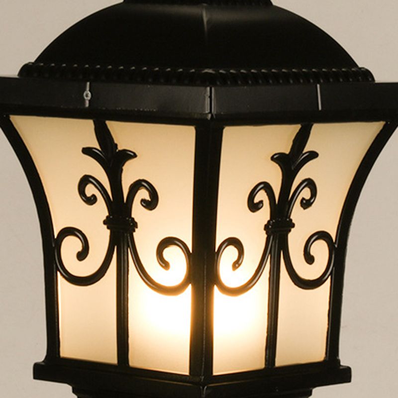 Black Outdoor Lights Waterproof Square Pillar Lamp for Garden