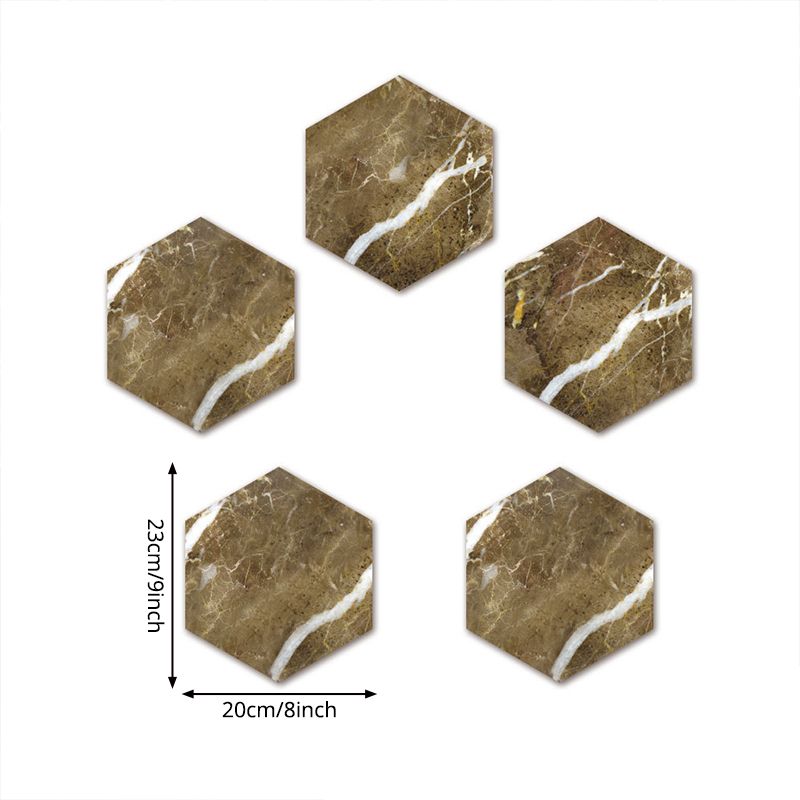 Smooth Brown Wallpapers Contemporary Faux Marble Self-Adhesive Wall Decor for Home