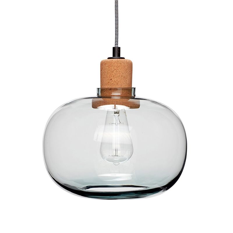 Kit de pendentif en verre en verre transparent transparent moderne 1 têtes de tête d'éclairage suspendu avec liège avec liège