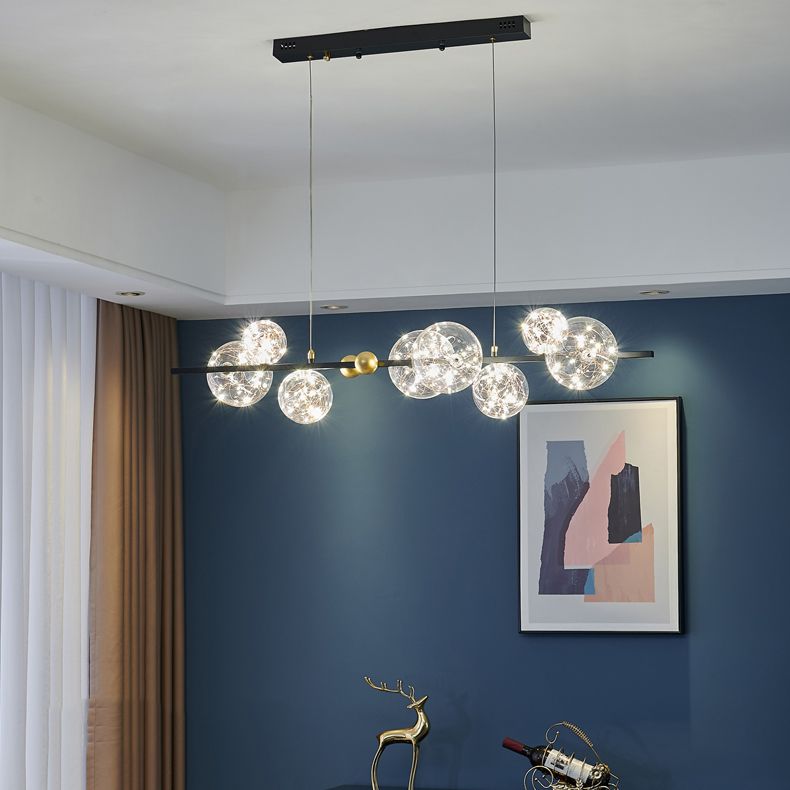 Accesorios de iluminación colgante de 8 cabezas de vidrio de lámpara simple para mesa de comedor