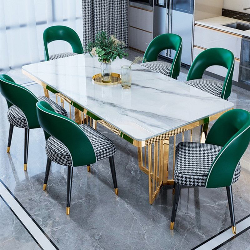 Dinner Room Luxury Dining Table Kitchen Metal Base Dining Table