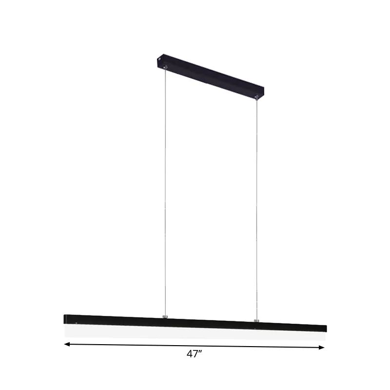 Richtige Acryl -Down -Beleuchtung Anhänger minimalistisch 23,5 "/47"/59 "L LED Schwarz hängende Lampe in warmem/weißem Licht